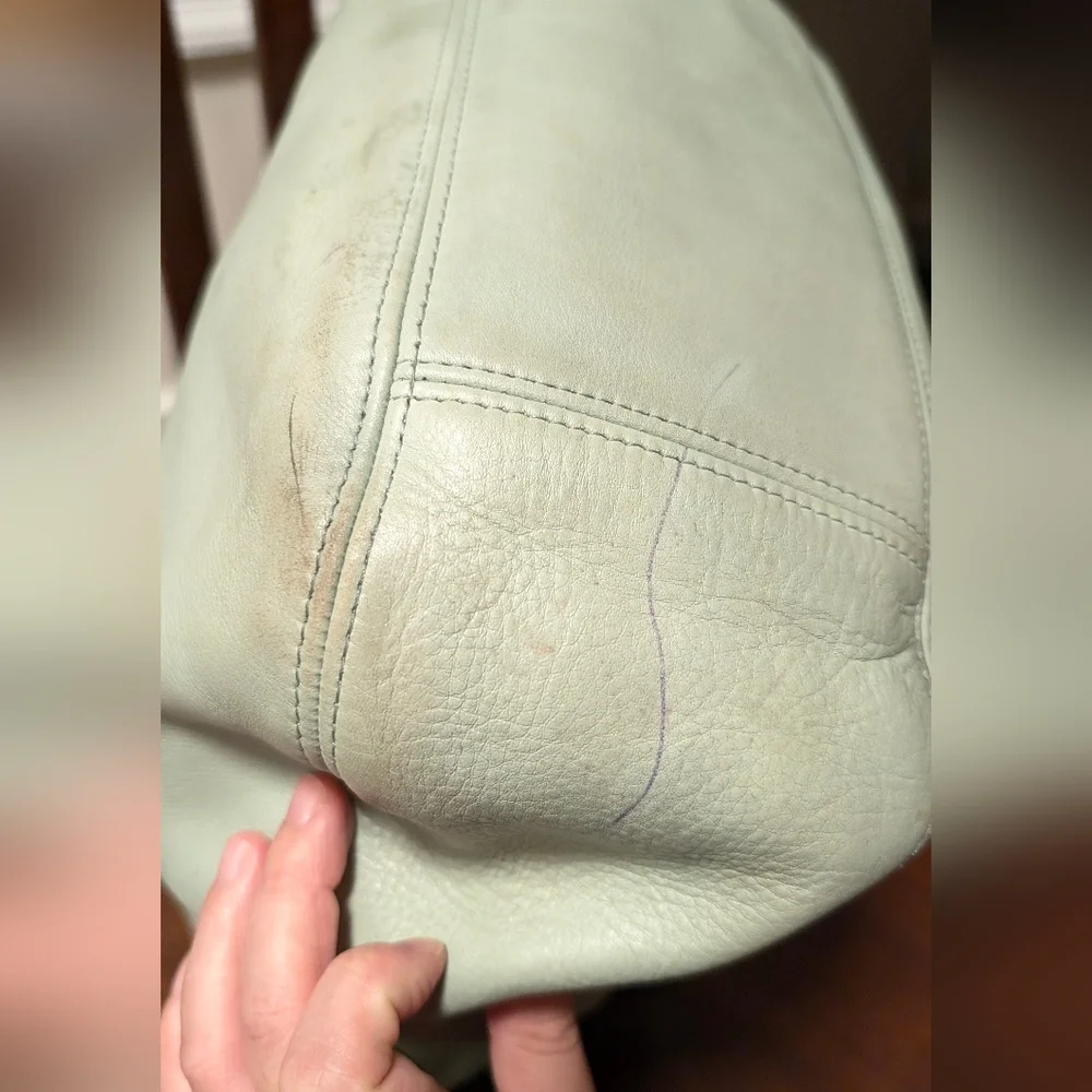 Vintage Coach leather soho zip boho shoulder bag aqua green M6H-4161,made in USA - Picture 16 of 16